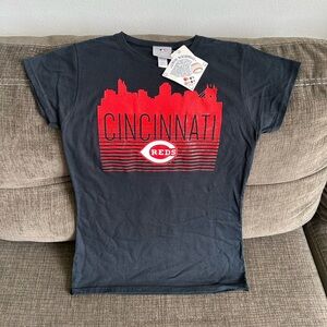 Majestic Cincinnati Reds MLB Baseball Black T-Shirt Women’s Sz: S
